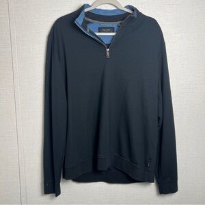 TED BAKER Men’s Size 5 Large Half Zip Funnel Neck‎ Sweater Black Long Sleeve